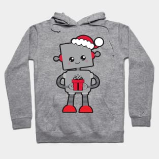 Christmas Robot, Cute Robot, Santa Hat, Gifts Hoodie